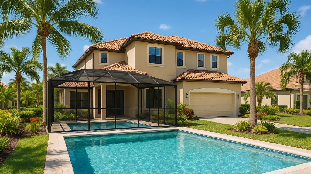 Resort-style vacation pool homes in a ChampionsGate community near the Four Corners area